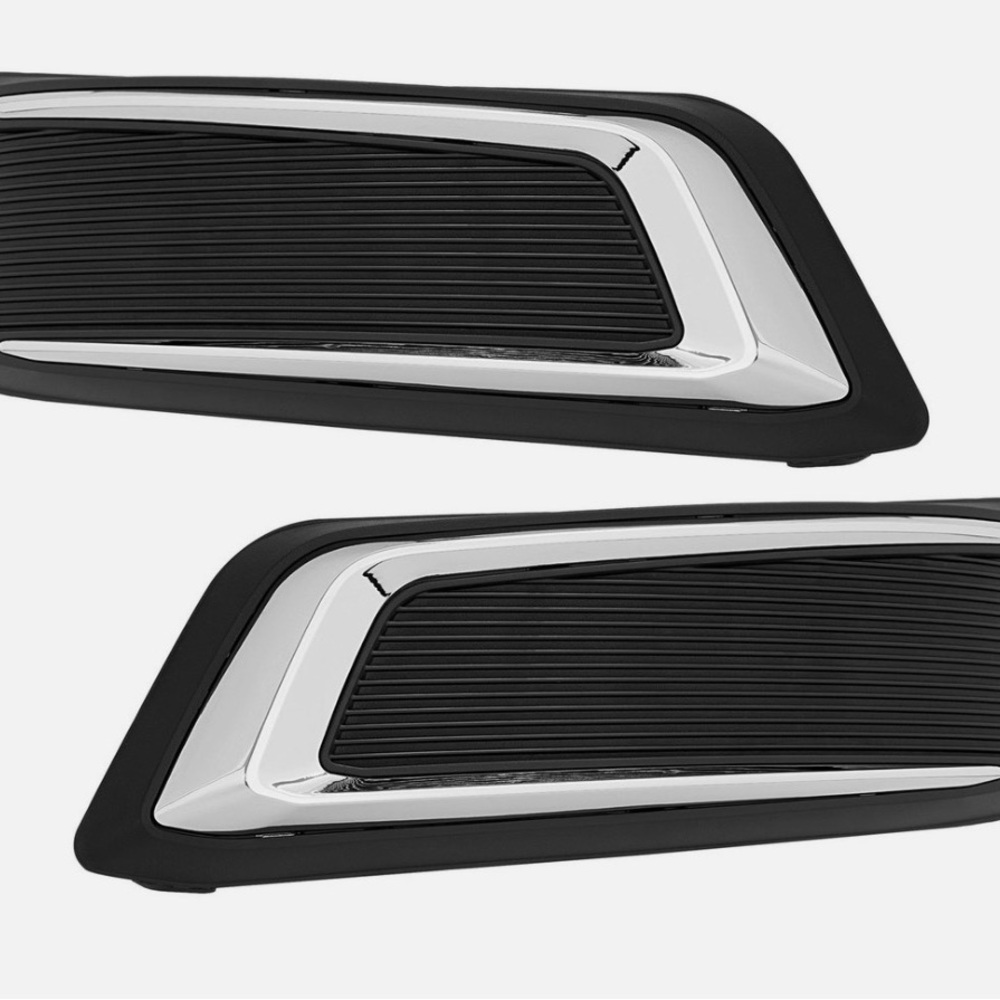 Black and Chrome Car Vent Trim Pair